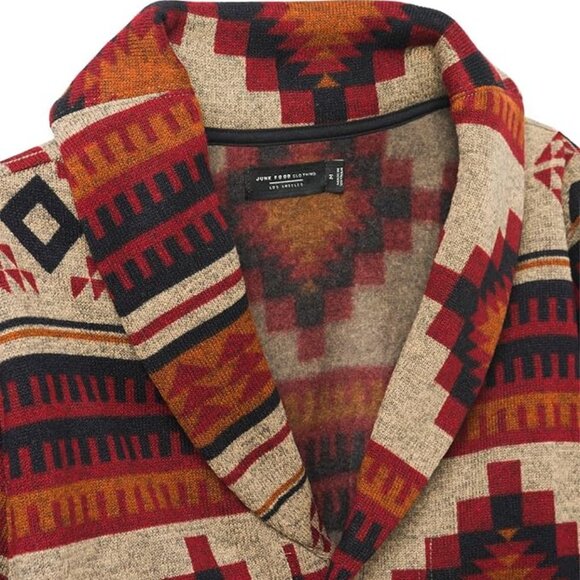 NWT! Soft & Comfy Long-Sleeve Sweater Coat w/Southwestern Design & Button Close - Picture 3 of 15
